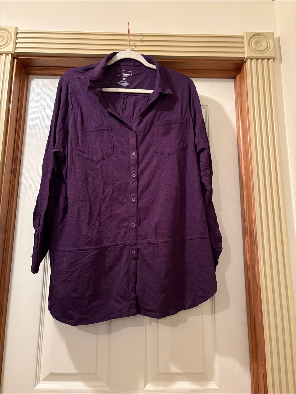 Sonoma Deep Purple Button-Front Women's Shirt